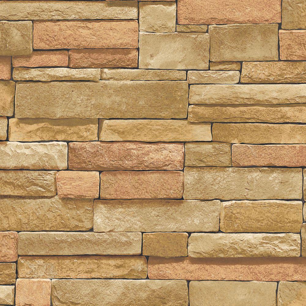 Pany Sq Ft Brown Earth Tone Stone Wallpaper Wc1282479