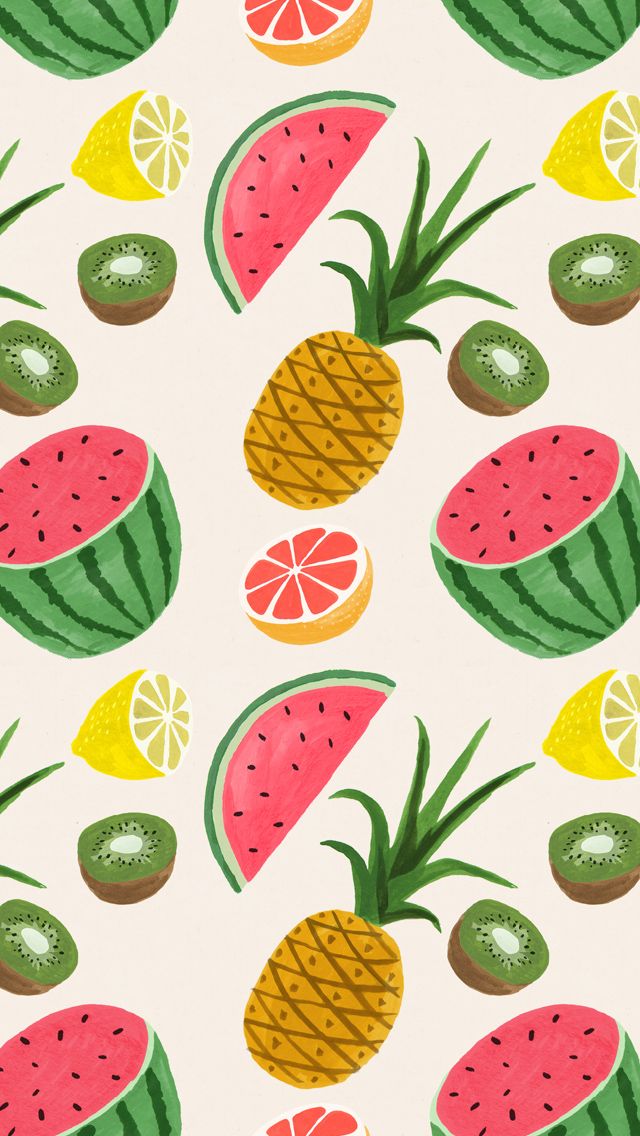 Summer Fruit Print Trend Wallpaper Pattern