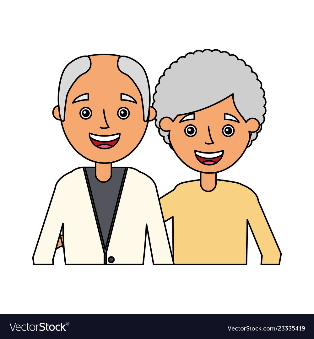 Free download Elderly couple embrace characters white background ...