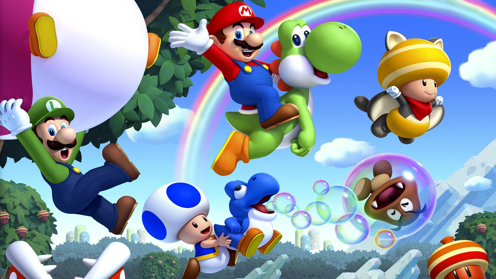 Super Mario and Friends in a Whimsical World
