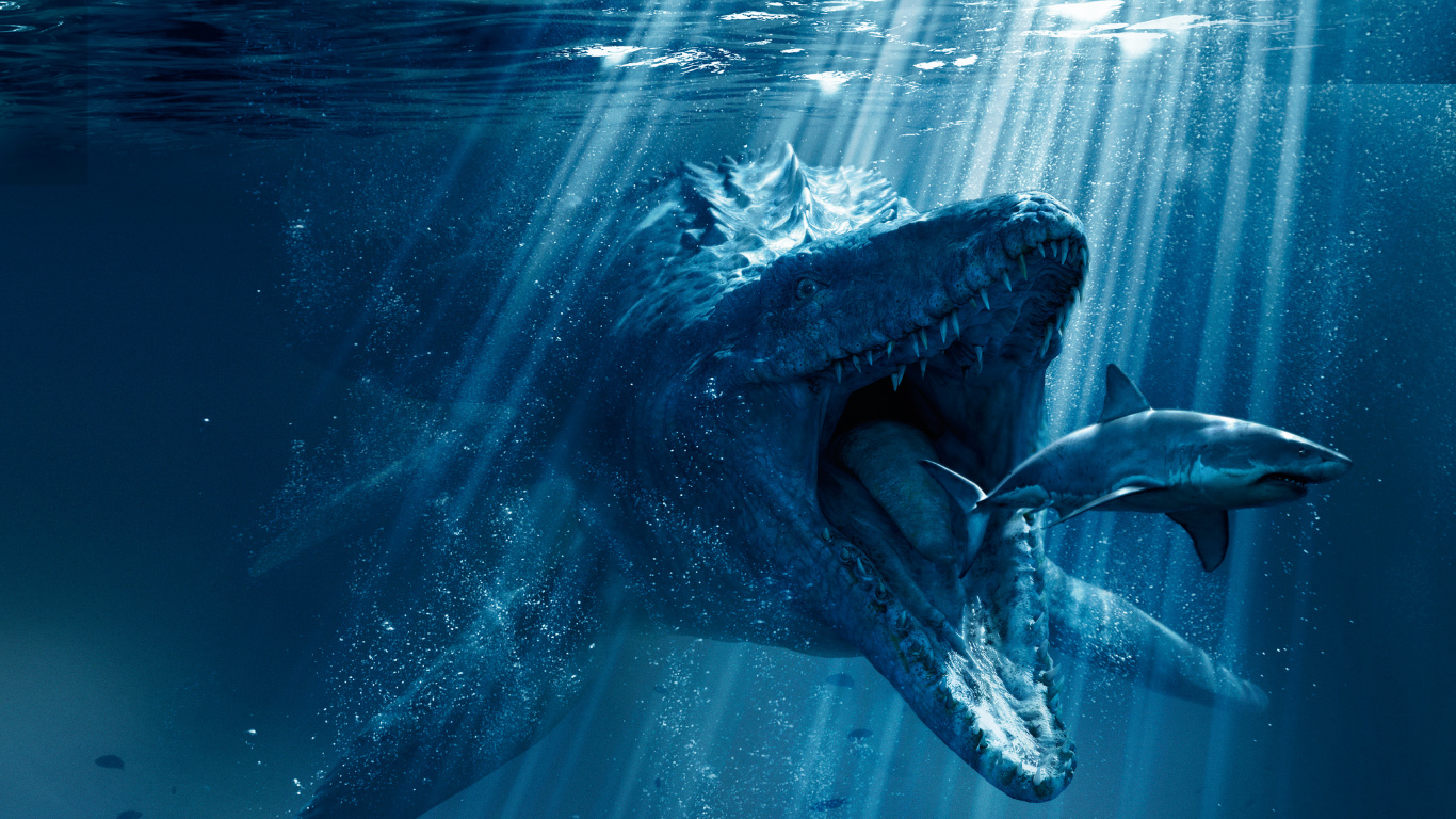 Mosasaurus Shark Snack Poster From Jurassic World