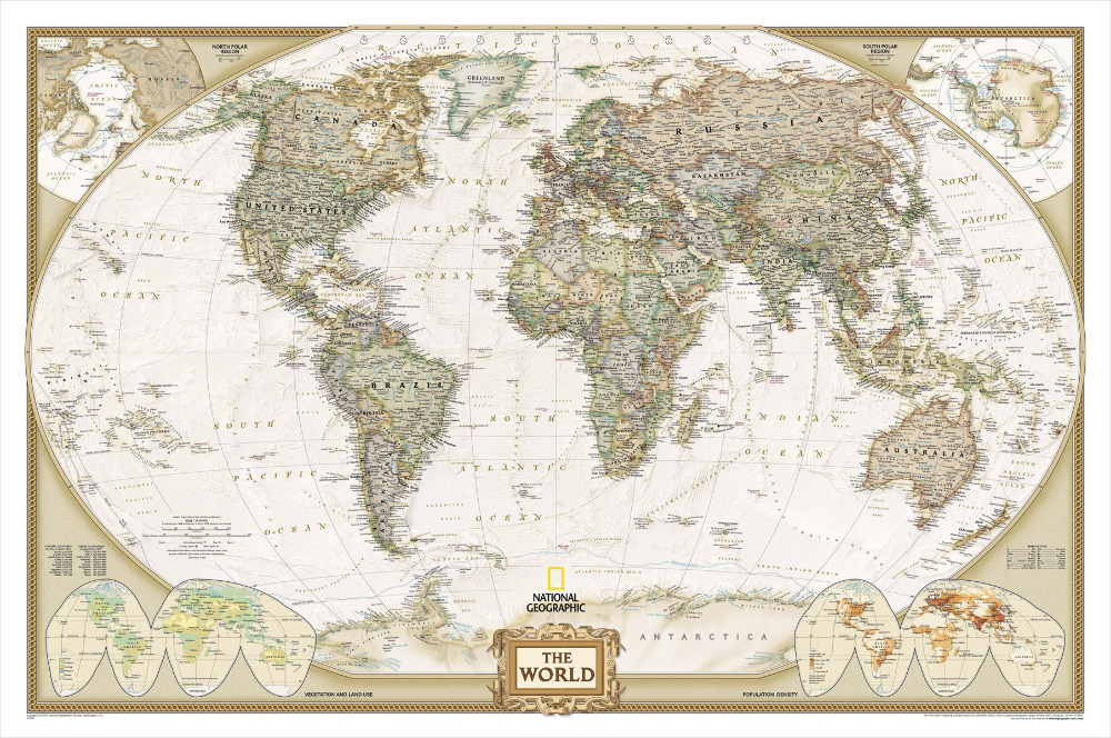 P1021 Most Accurate World Map Wallpaper Poster Wall Art For Home Decor