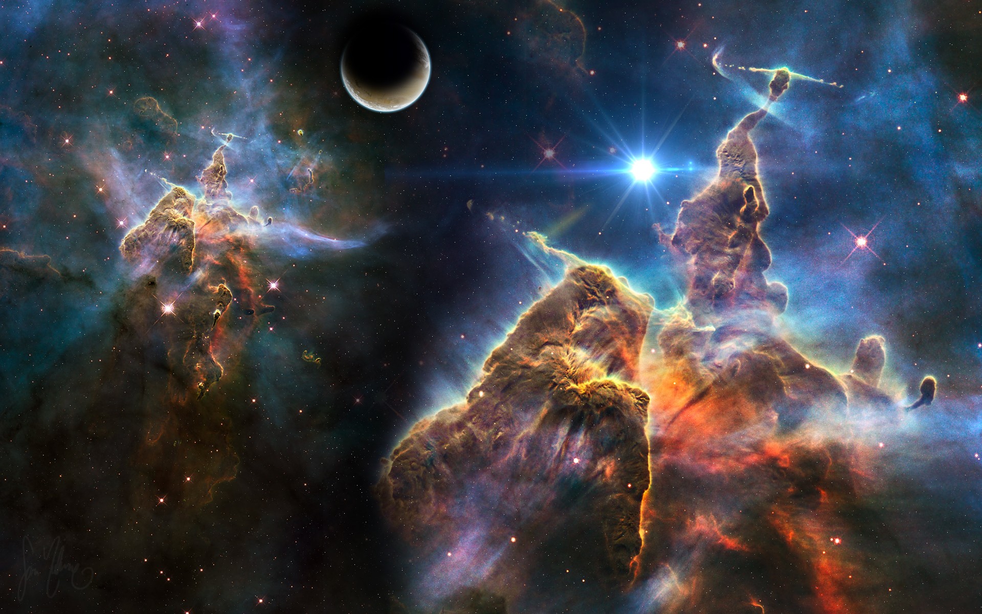Sci Fi Nebula Star Stars Psychedelic Trippy Light Space Wallpaper
