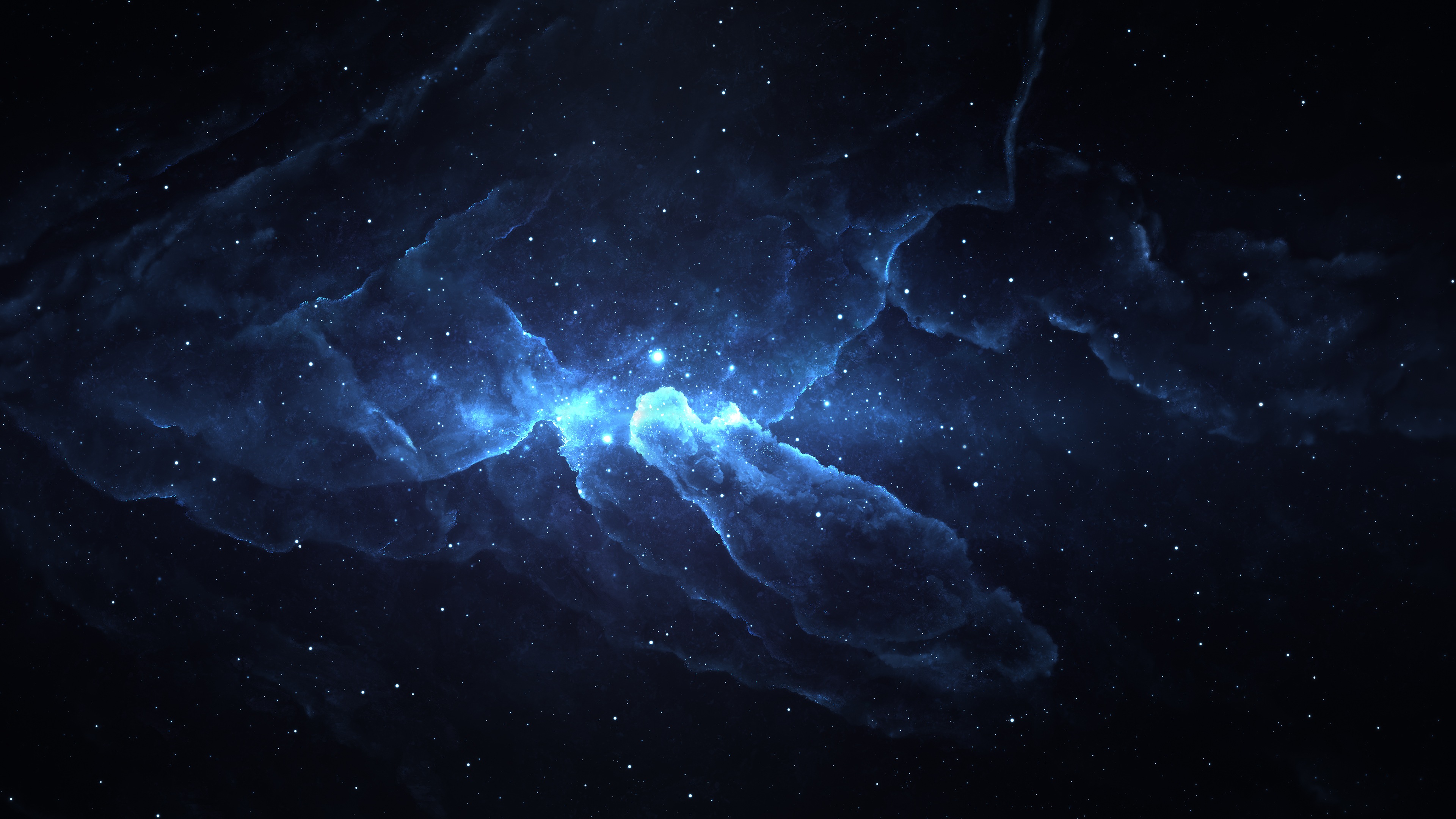 Blue Nebula Photoshop 4k Ultra HD Desktop Wallpaper Uploaded By