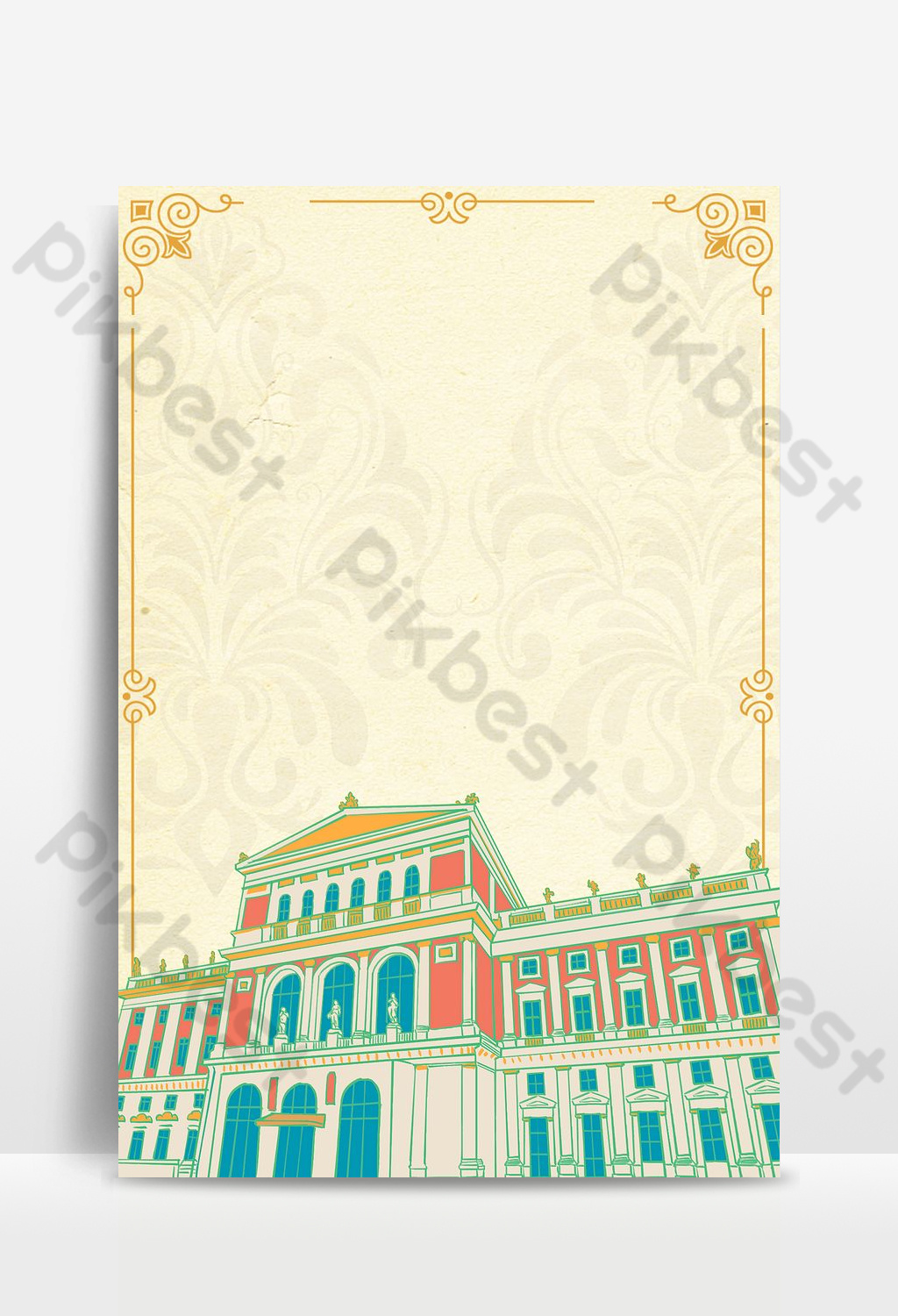 Austrian Travel Retro Style Poster Background Image Background