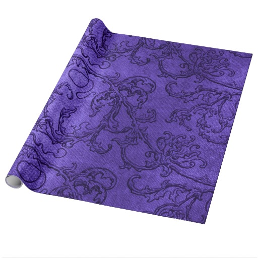 Purple Goth Victorian Vintage Wallpaper Wrapping Paper