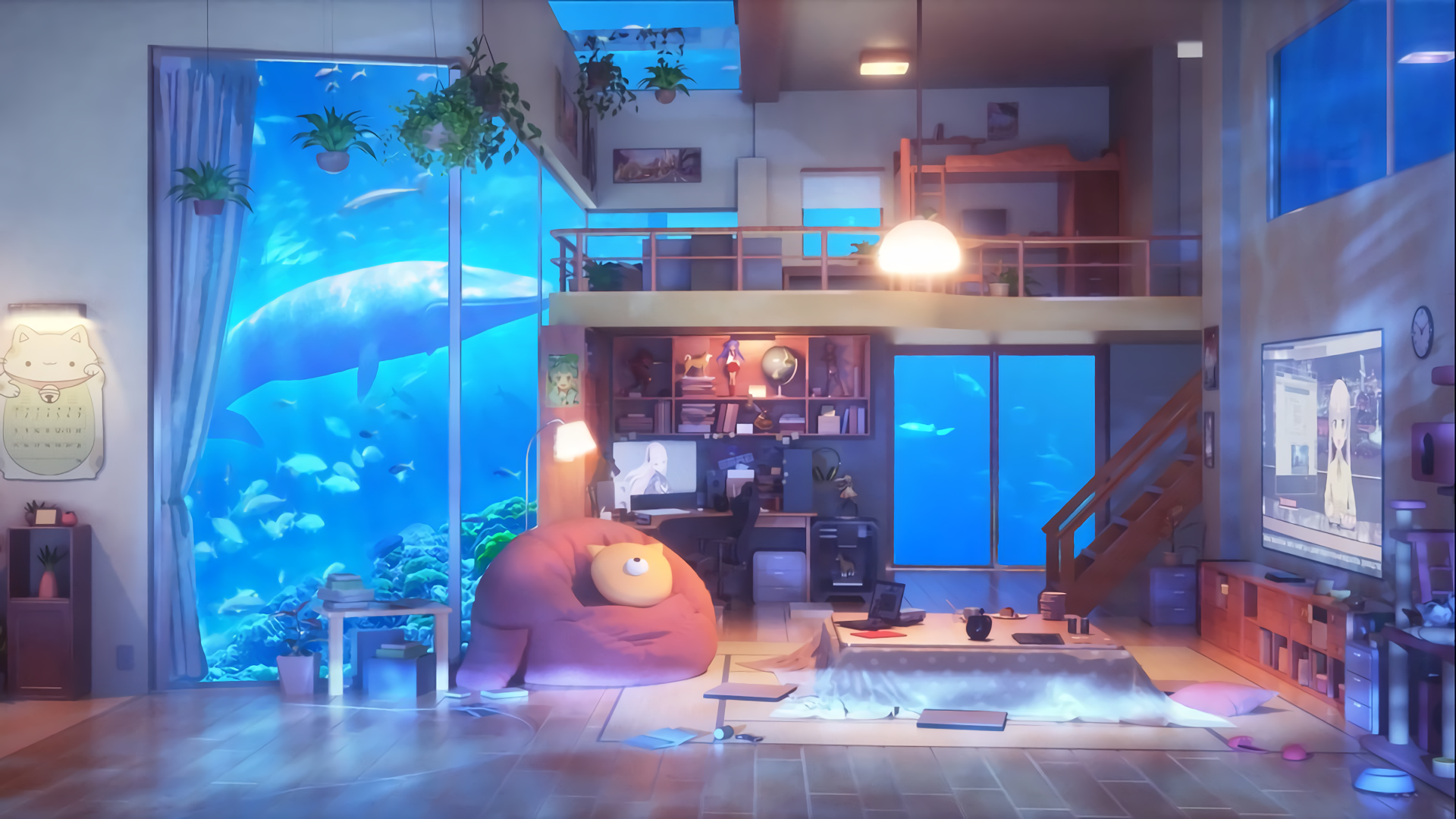 Anime Living Room Underwater