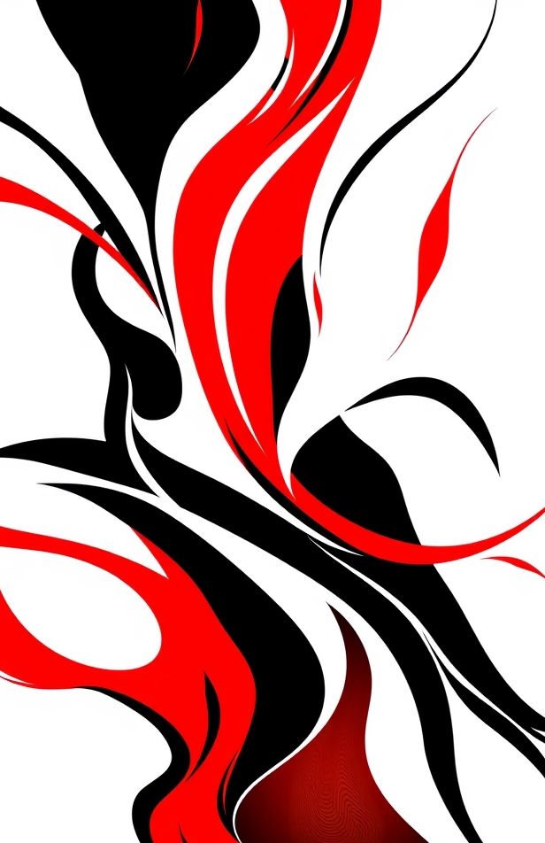 Red Black White Abstract Wallpaper