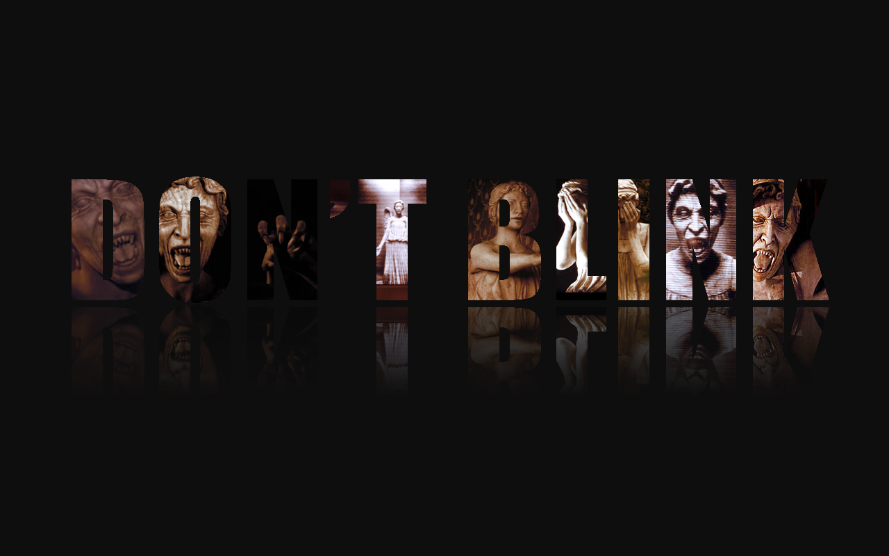 Text Typography Doctor Who Black Background Weeping Angel