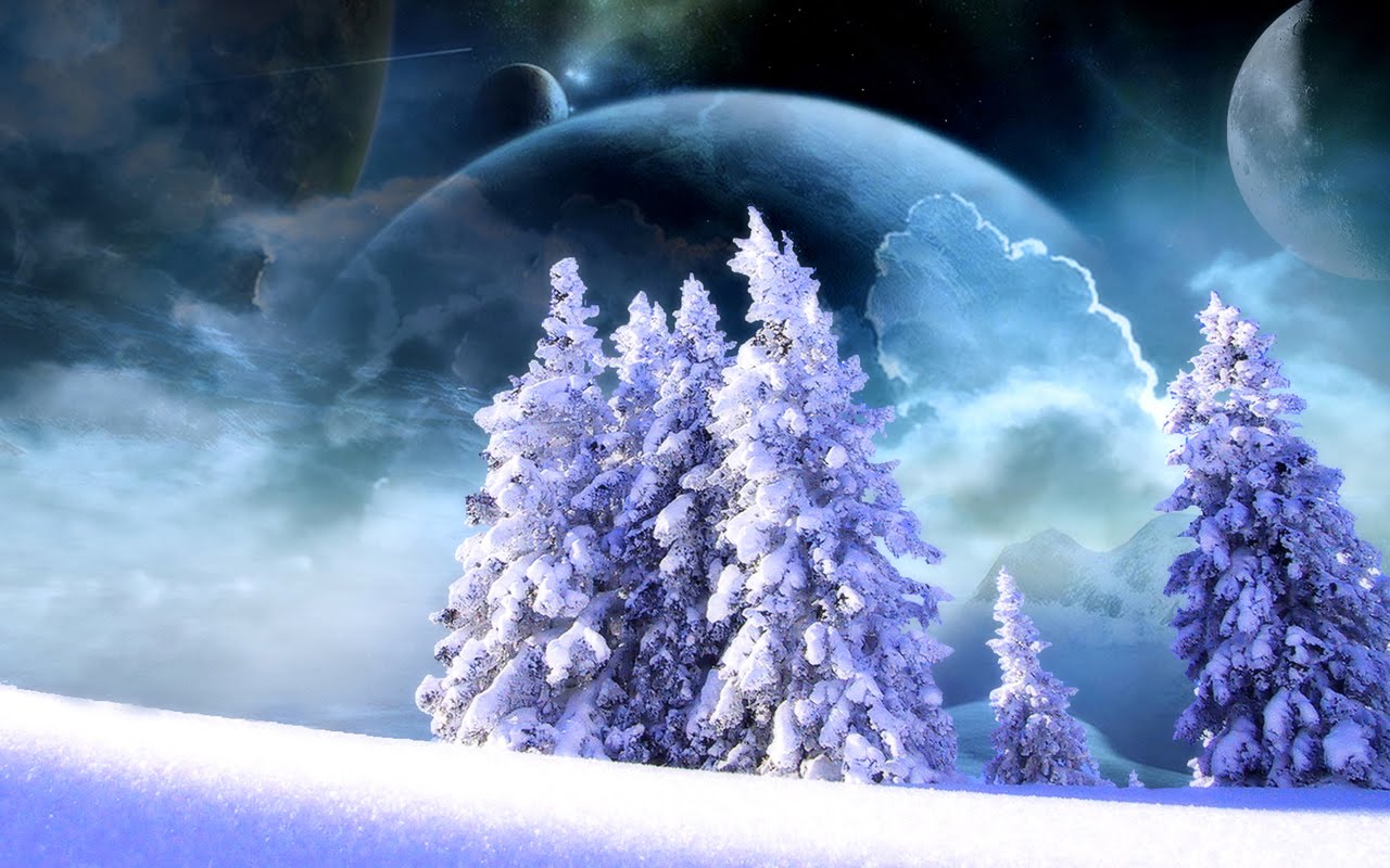 Winter Fantasy Background HD Wallpaper