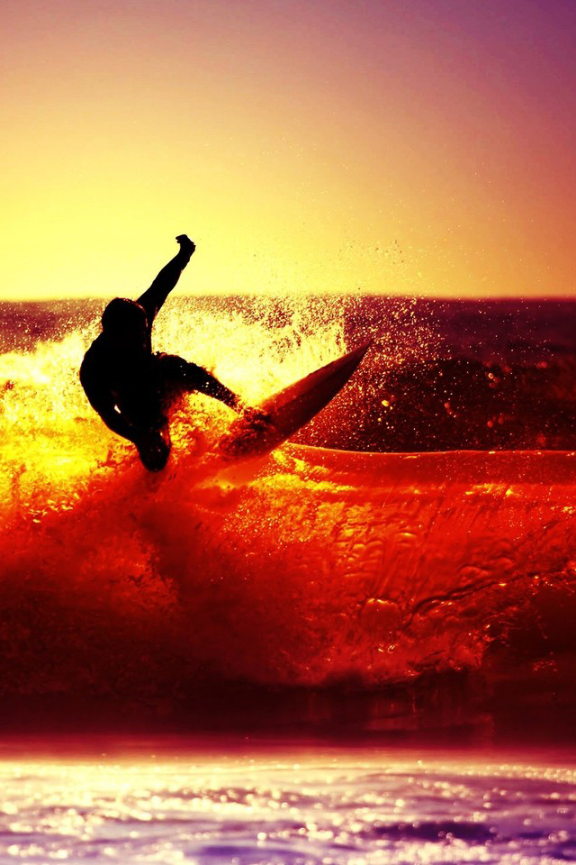 Wallpaper For iPhone Cool Surfer At Sunset Photos