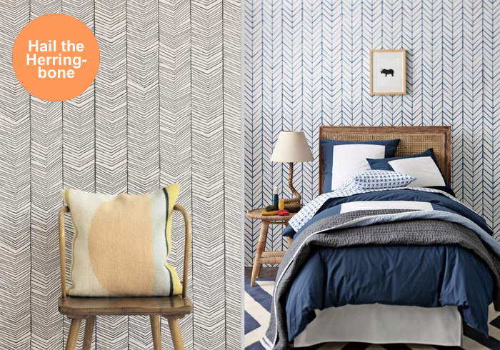 Herringbone Wallpaper By Ferm Living Image Right Feather