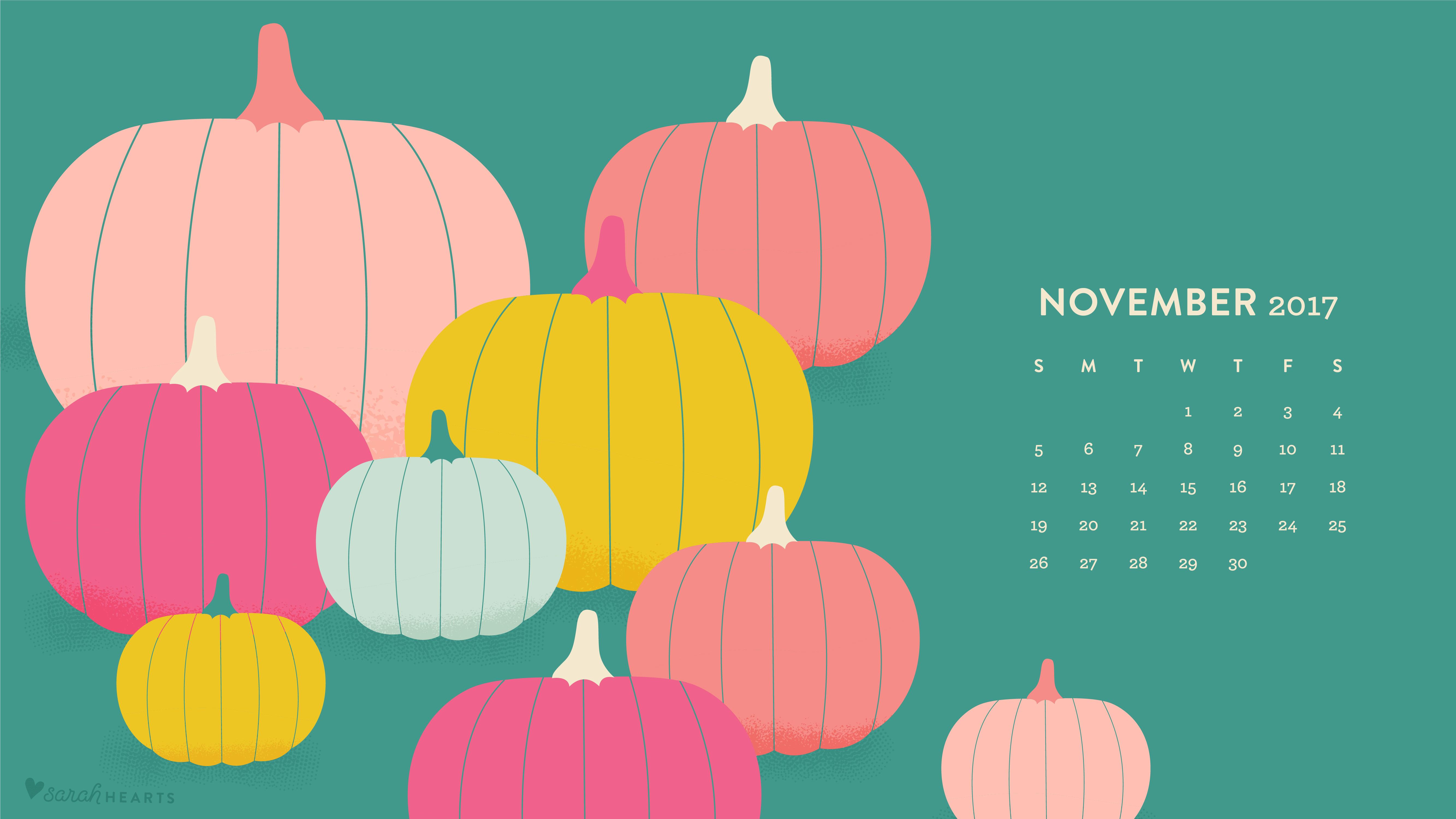 November Pumpkin Calendar Wallpaper Sarah Hearts