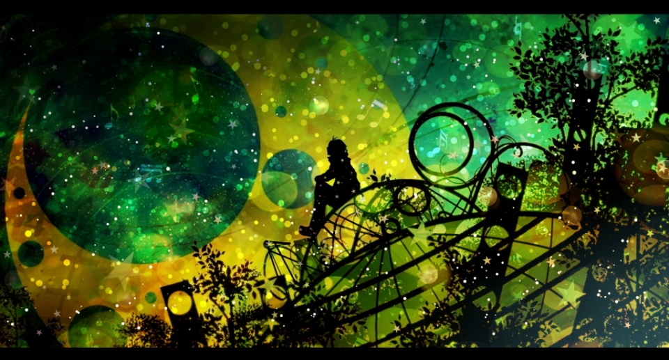 Pretty Green Envious Moon This Original Anime Wallpaper Deserves