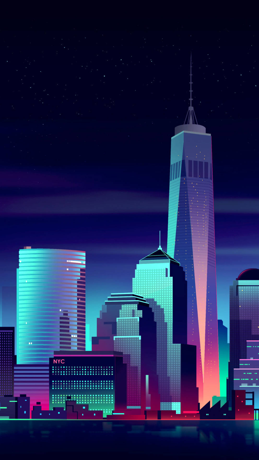 New York City iPhone X Building Art Wallpaper