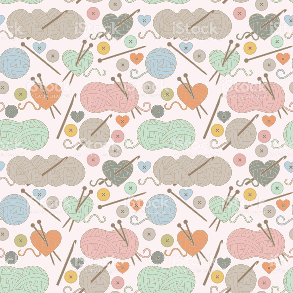 Seamless Tileable Vector Background With Yarn Stock Art