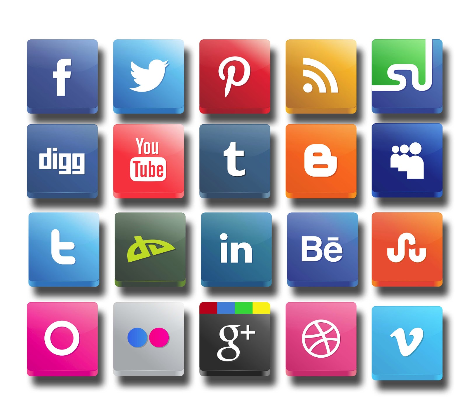 3d Vector Social Media Icon Must Be Used On A Website Design For Their