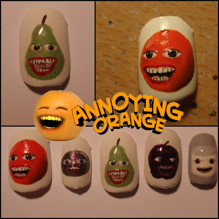 Annoying Orange Nails