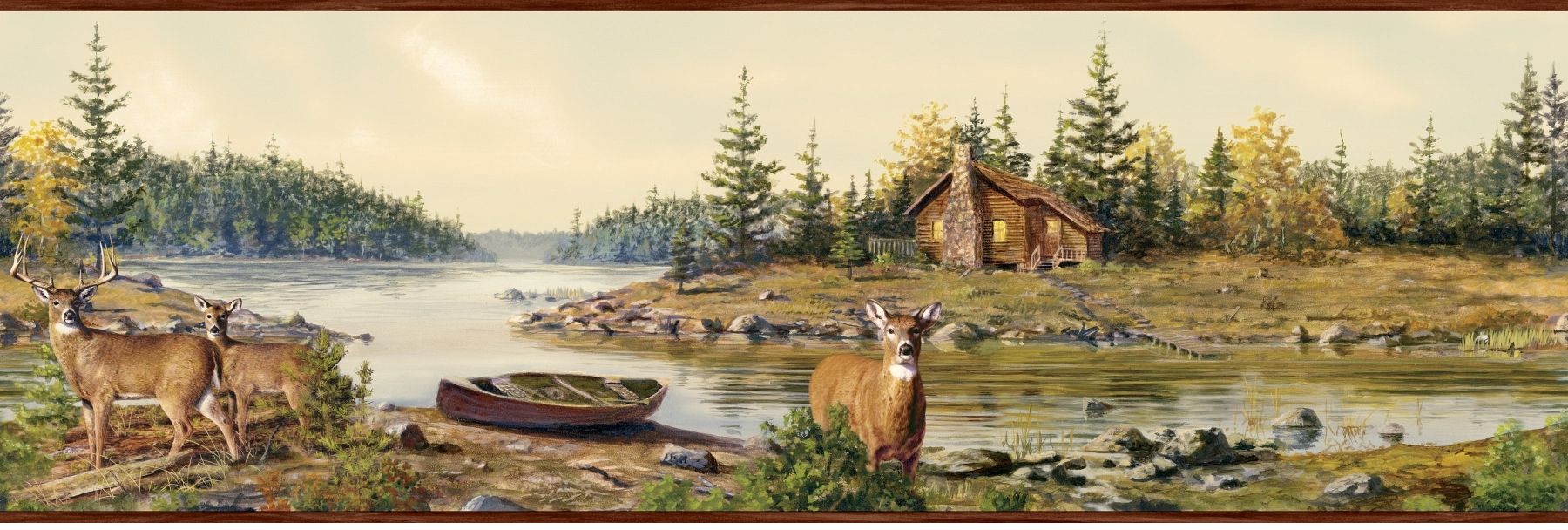 Cabin Creek Deer Wallpaper Border 1800x608
