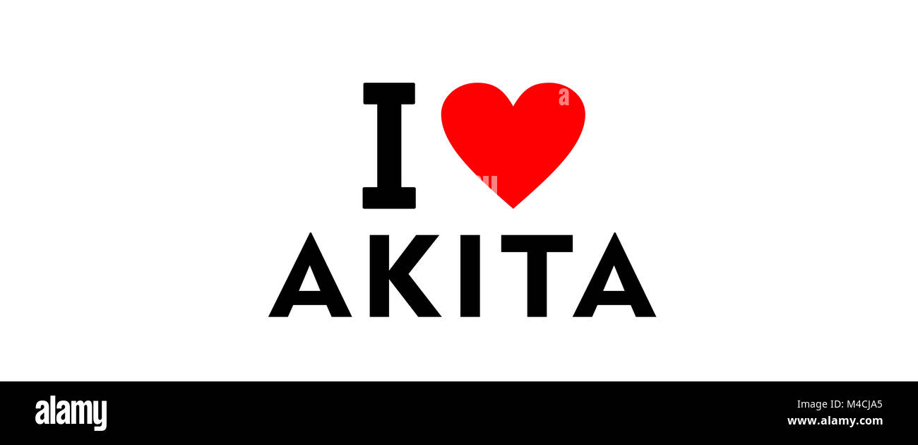 I Love Akita City Japan Country Heart Symbol Stock Photo