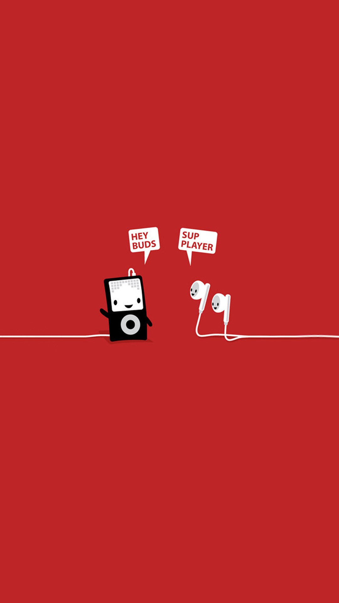 Funny Music Headphones Player Buds iPhone Wallpaper