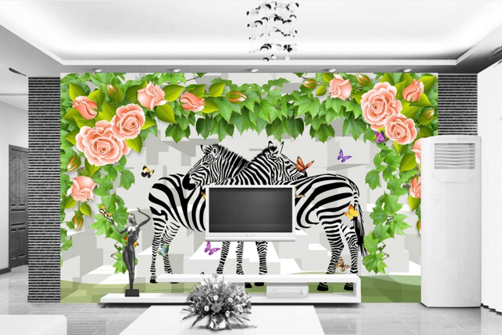 Custom Farmhouse Style 3d Abstract Wallpaper Roses Stereoscopic