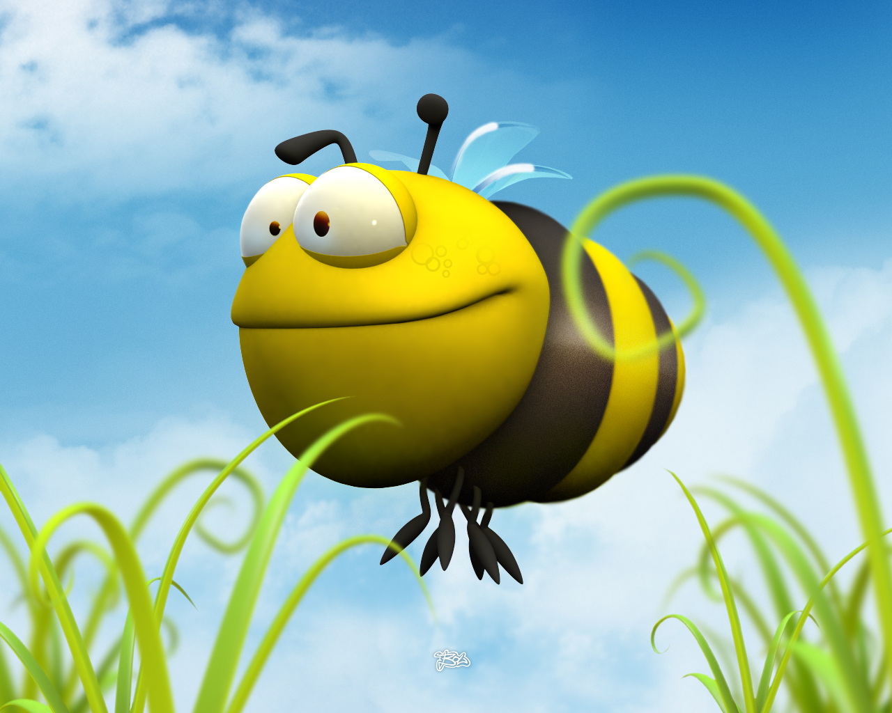 Funny 3d Bumble Bee Wallpaper
