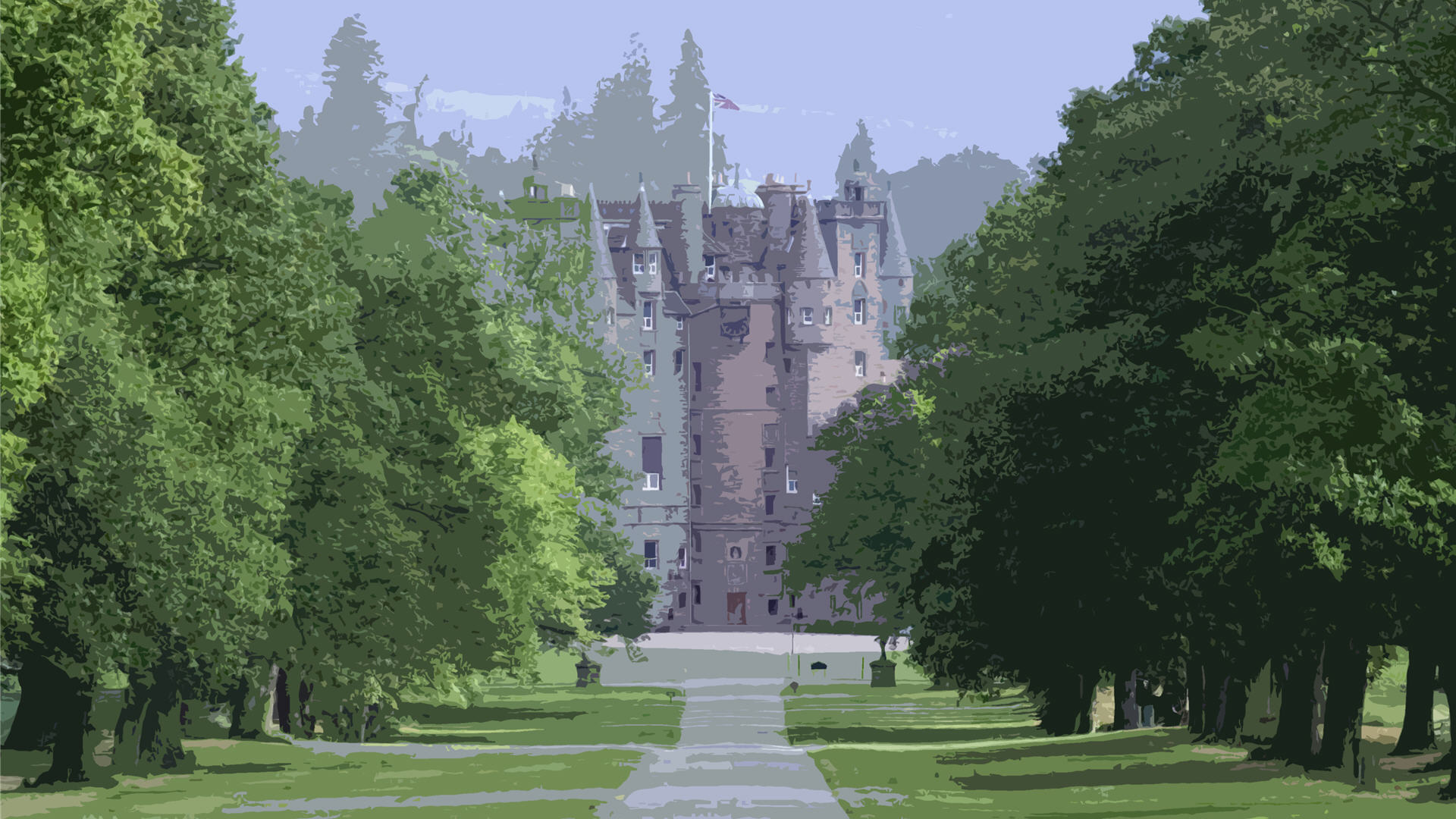 Scottish Castle Drawings Wallpaper HD 1920x1080 3464