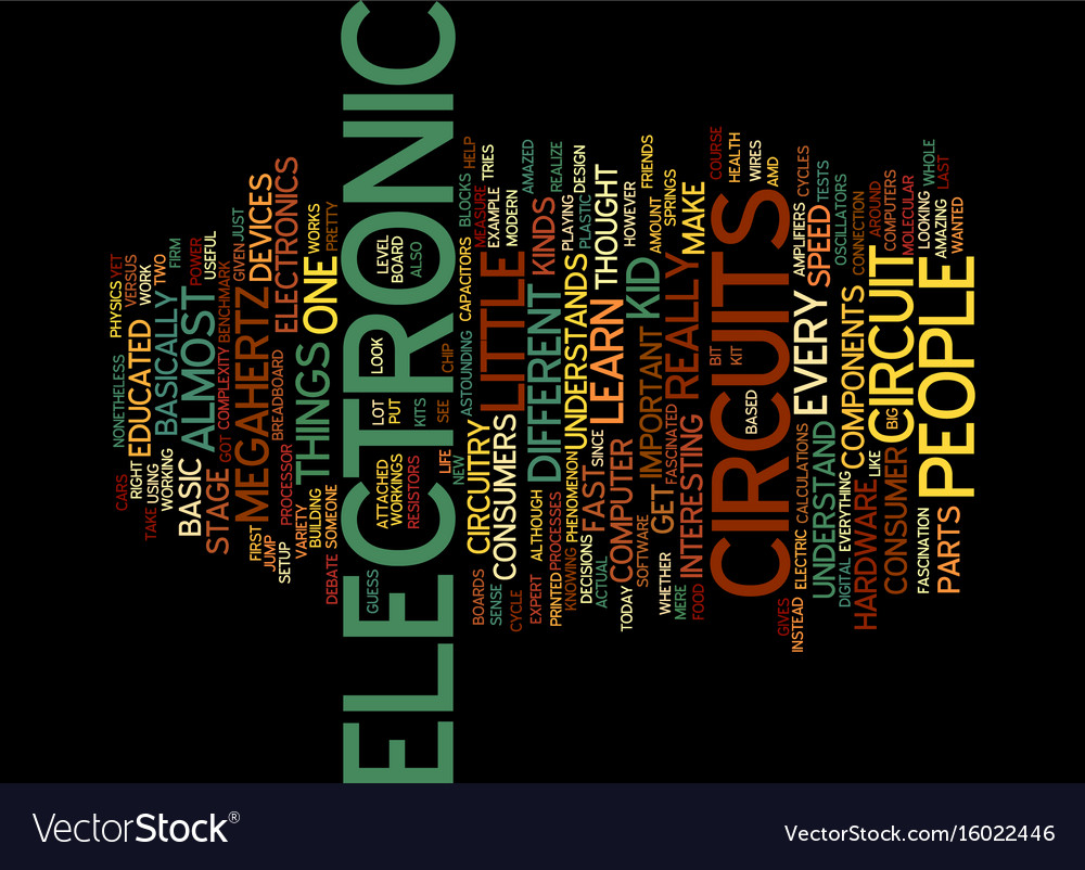 Electronic Circuits Text Background Word Cloud Vector Image