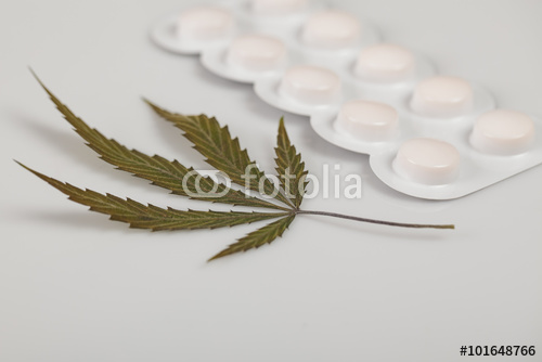 Cannabis Leaf Background Tablets Immagini E Fotografie Royalty