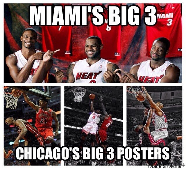 Miami S Big Three Chirs Bosh Lebron James Dwayne Wade Chicago
