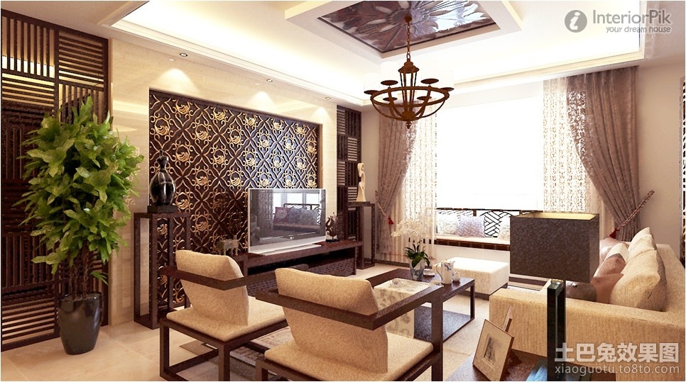 Living room TV background wall wallpaper decoration effect Living