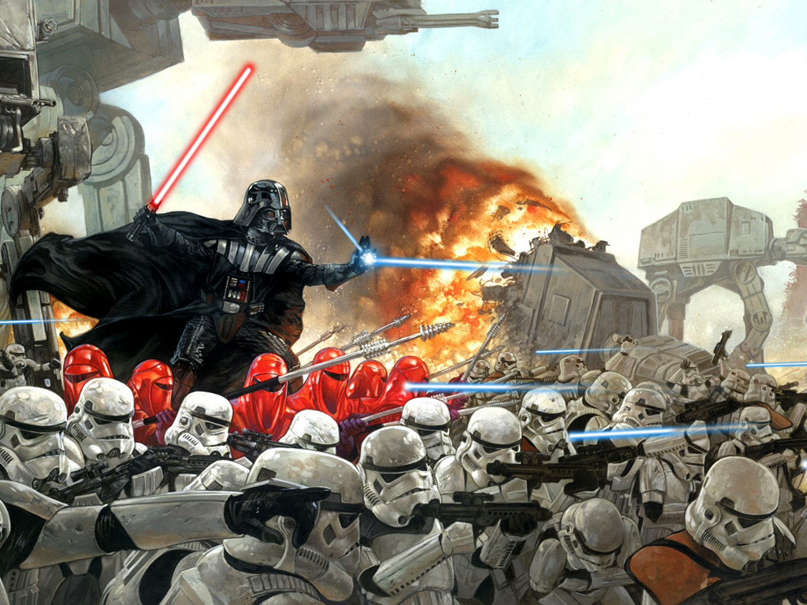 Desktop Wallpaper Of Star Wars Darth Vader In Battle