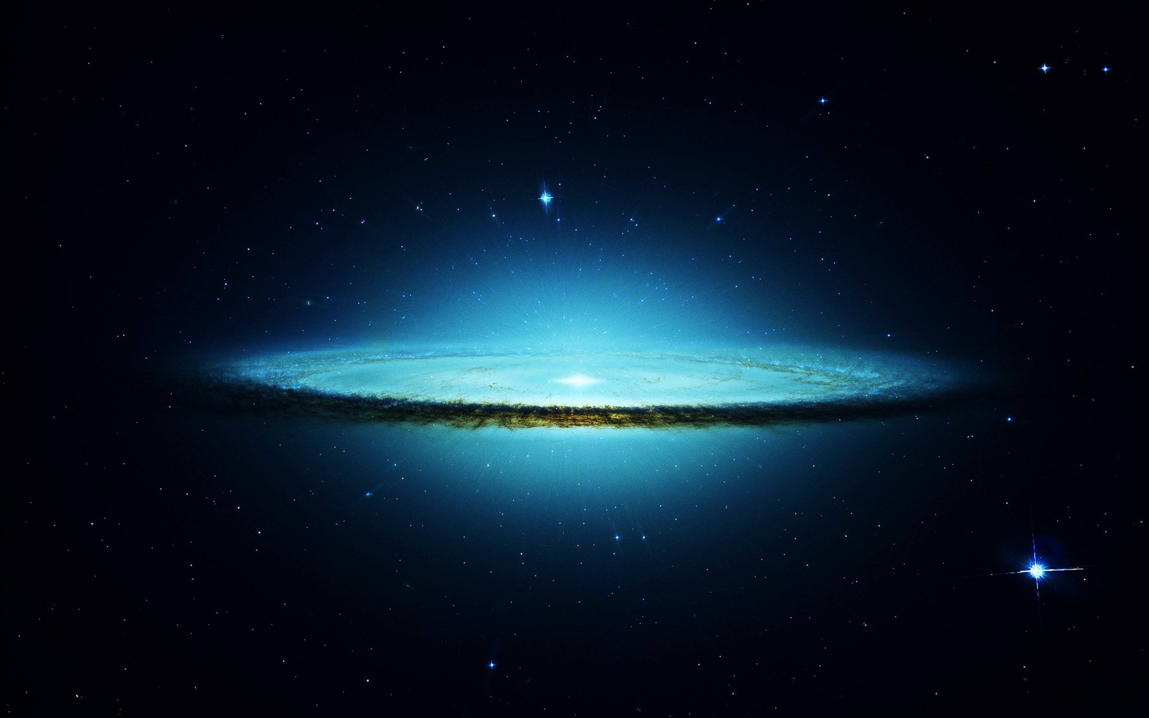 Space Galaxy Cyan Stars 4k Wallpaper HD Digital Universe