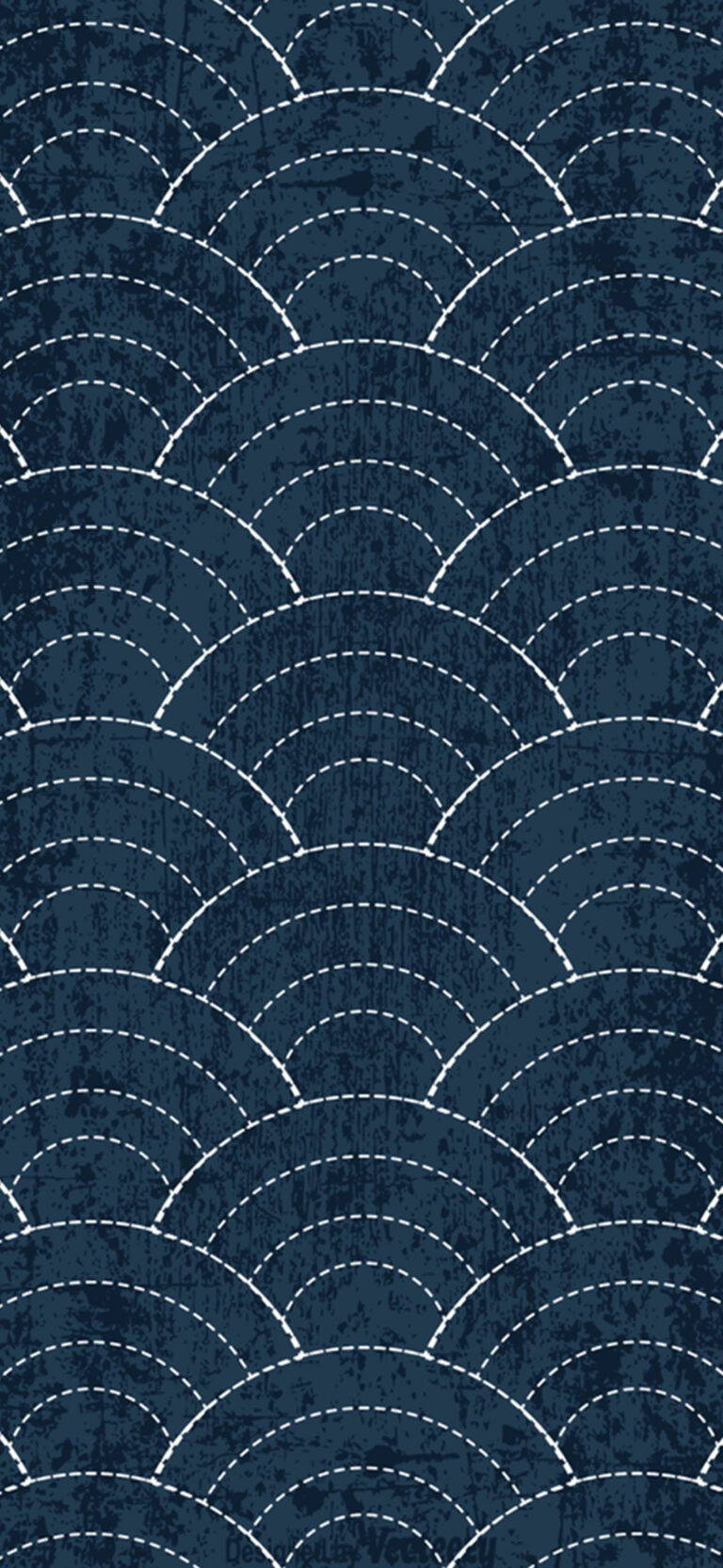 Stylized Indigo Waves Art Wallpaper