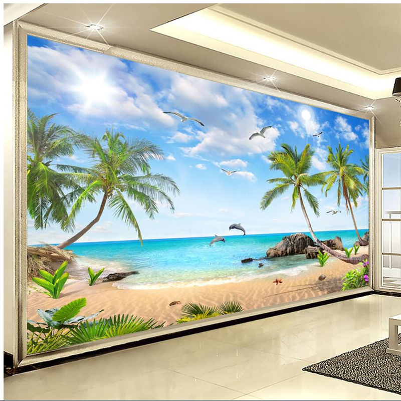 Wellyu Custom Wallpaper HD Hawaii Sea Coconut Tree Scenic