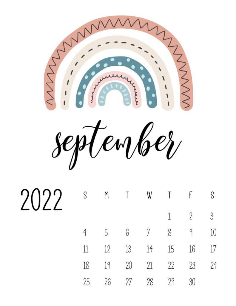 Cute September Calendar Printable For Kids Students Home