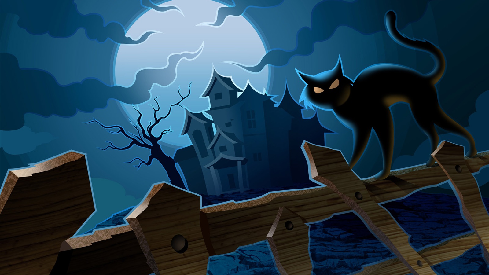 Hause Feiern Halloween Katze Hintergrundbilder