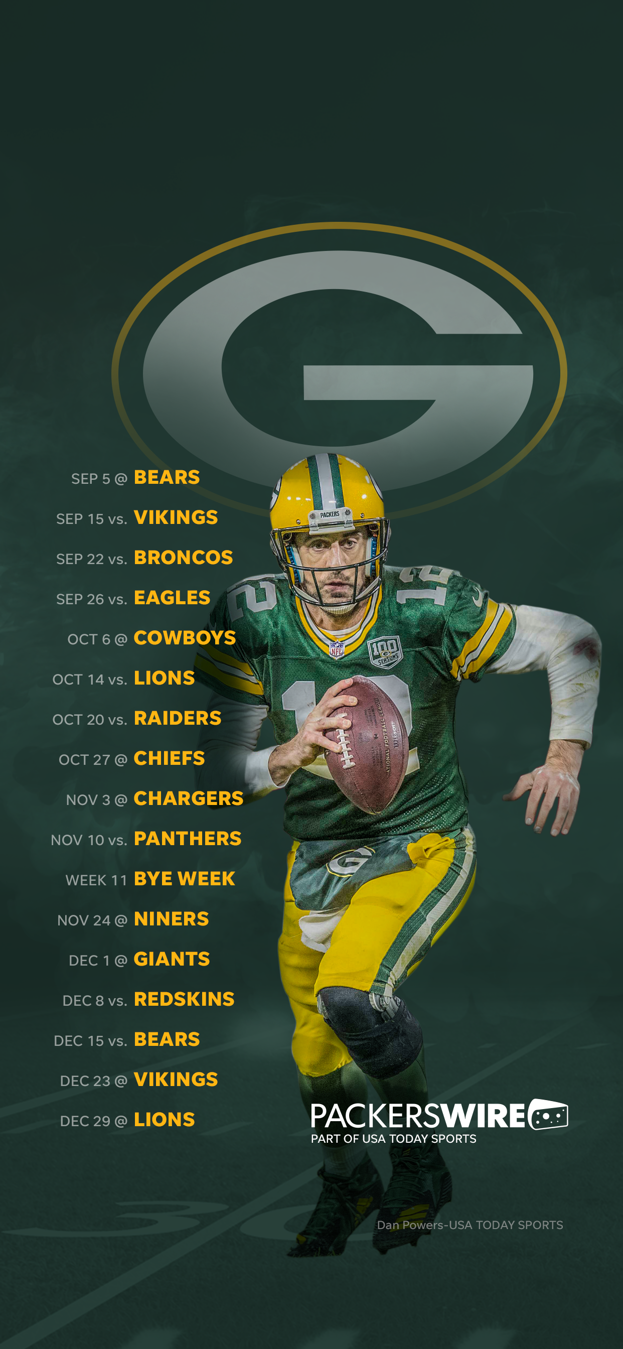 Green Bay Packers Schedule Able Wallpaper