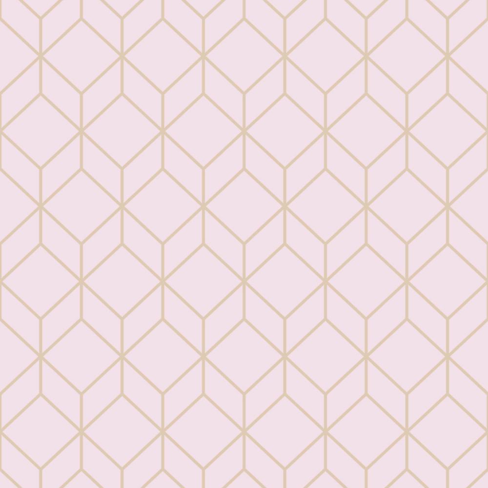 Graham Brown Myrtle Geo Pink and Rose Gold Removable Wallpaper