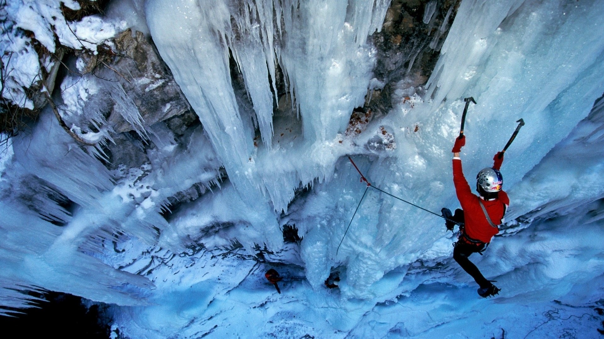 Frozen Waterfall Descent 1920x1080