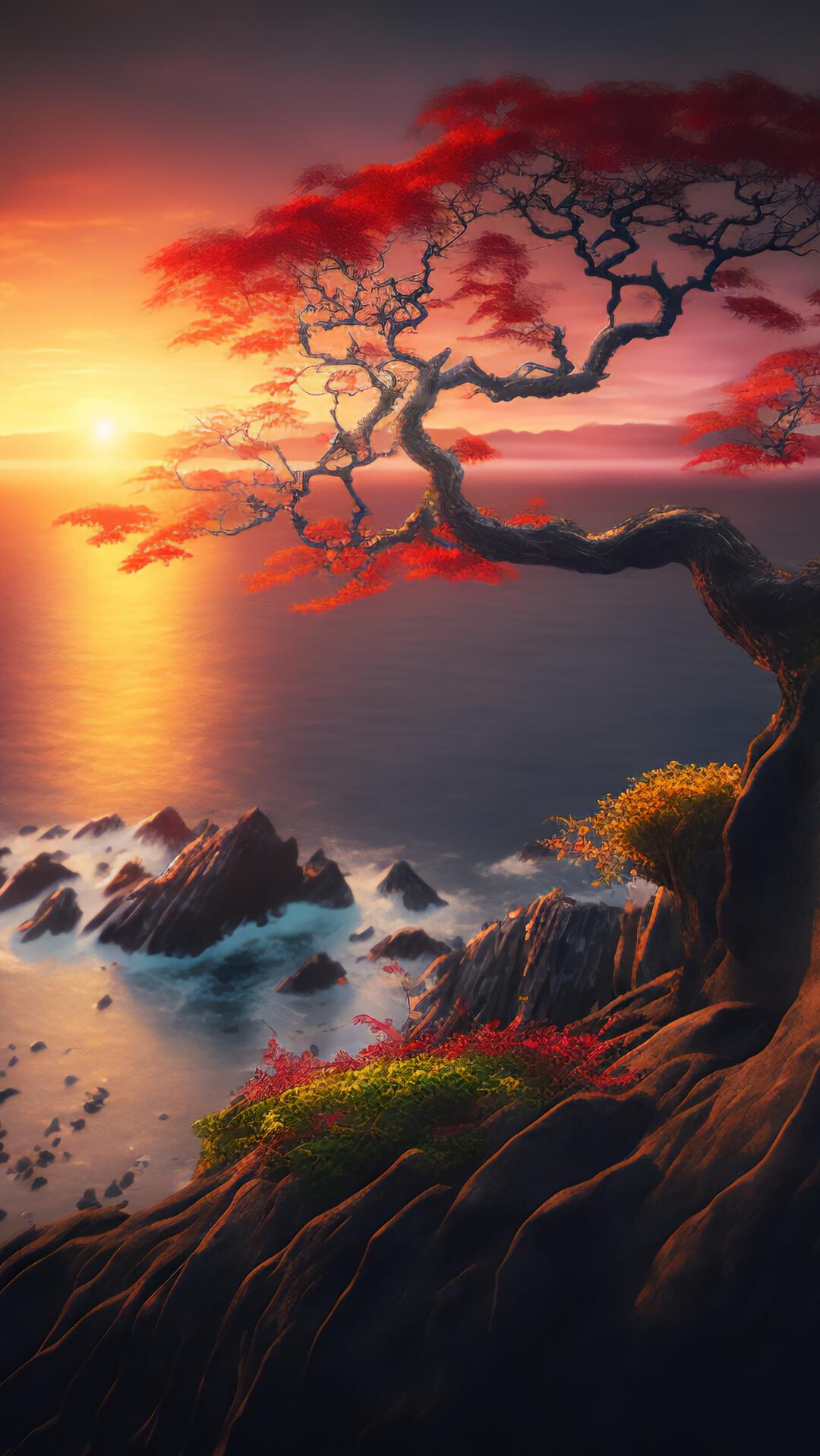 Beautiful Sunset Sea Coast Scenery 4k Wallpaper iPhone HD Phone 7810i