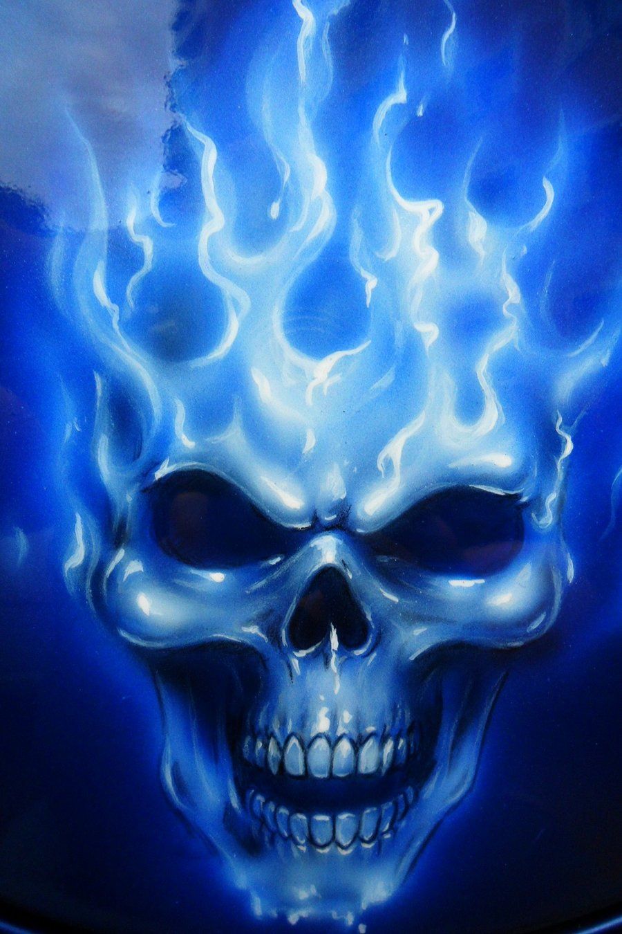 Skull Drawings With Blue Flames Image Pictures Nearpics