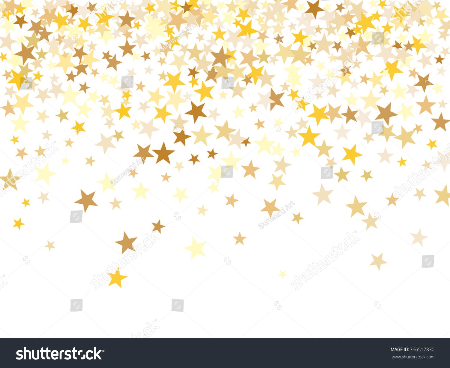 Gold Sparkling Background With Star Dust Isolated On White
