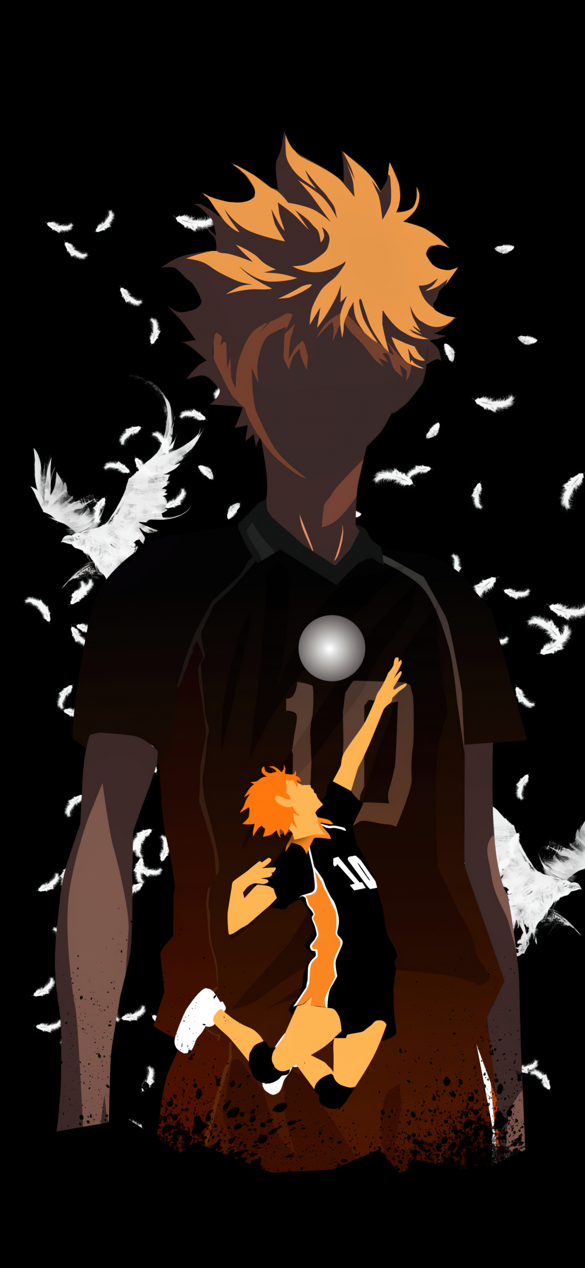 Hinata Shoyo 8k Black Background Wallpaper