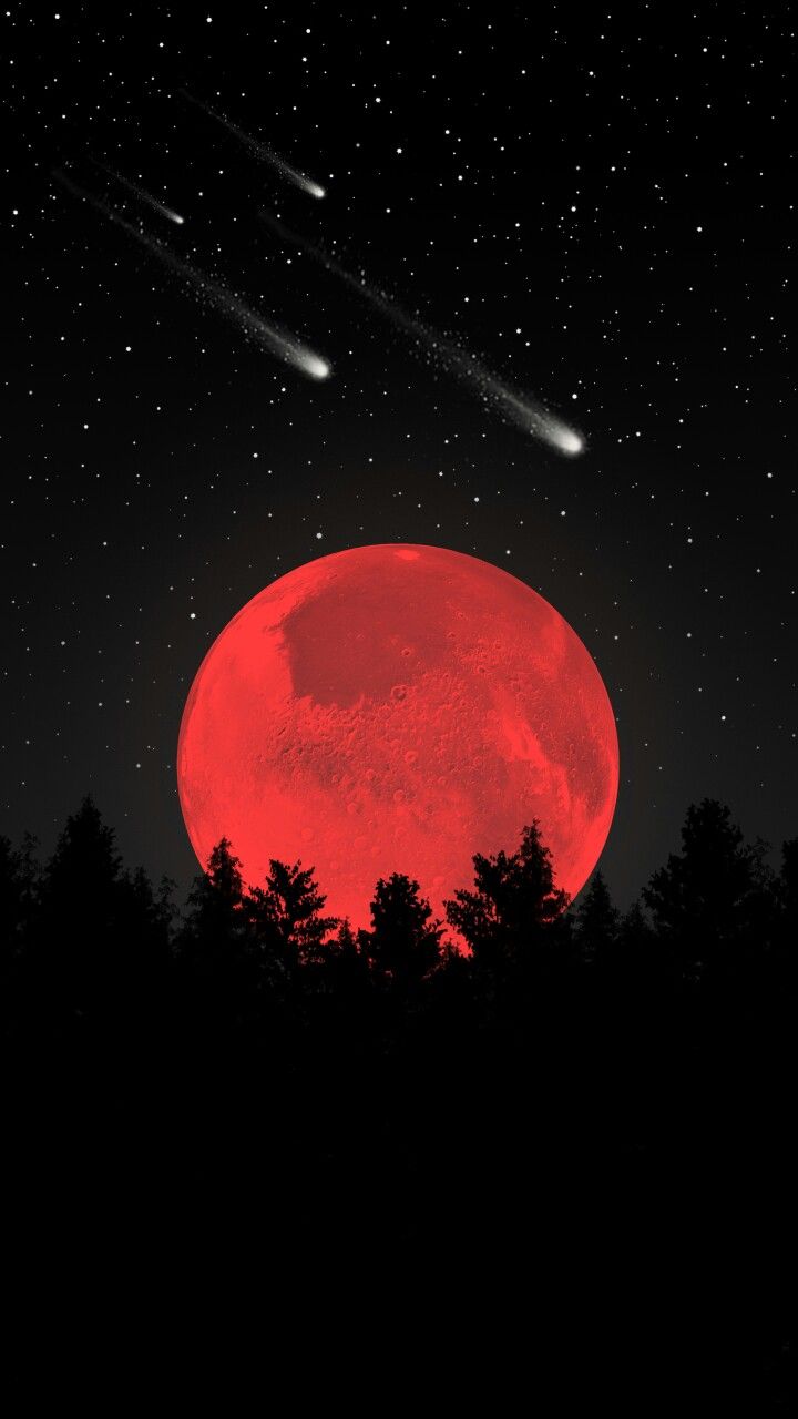 The Red Moon iPhone Wallpaper