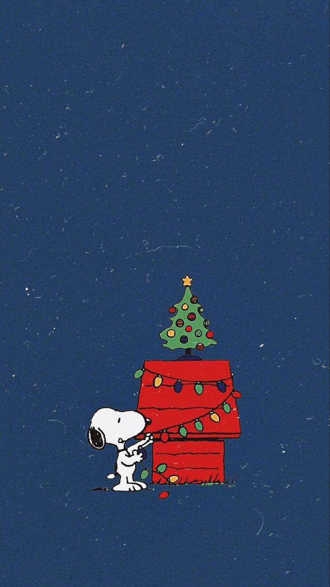 Snoopy Christmas Lockscreen Phone Wallpaper