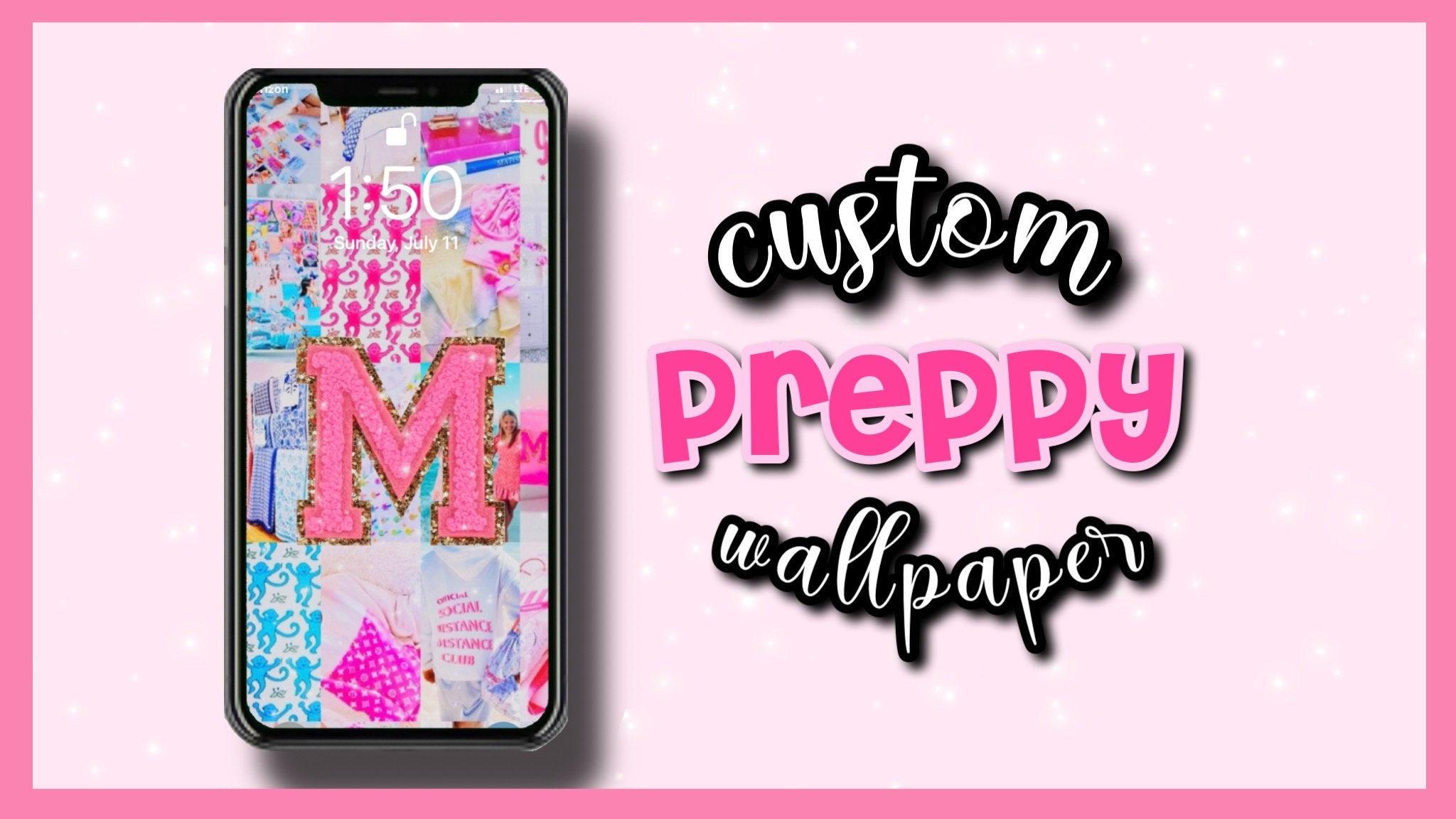 Custom Pink Preppy Wallpaper