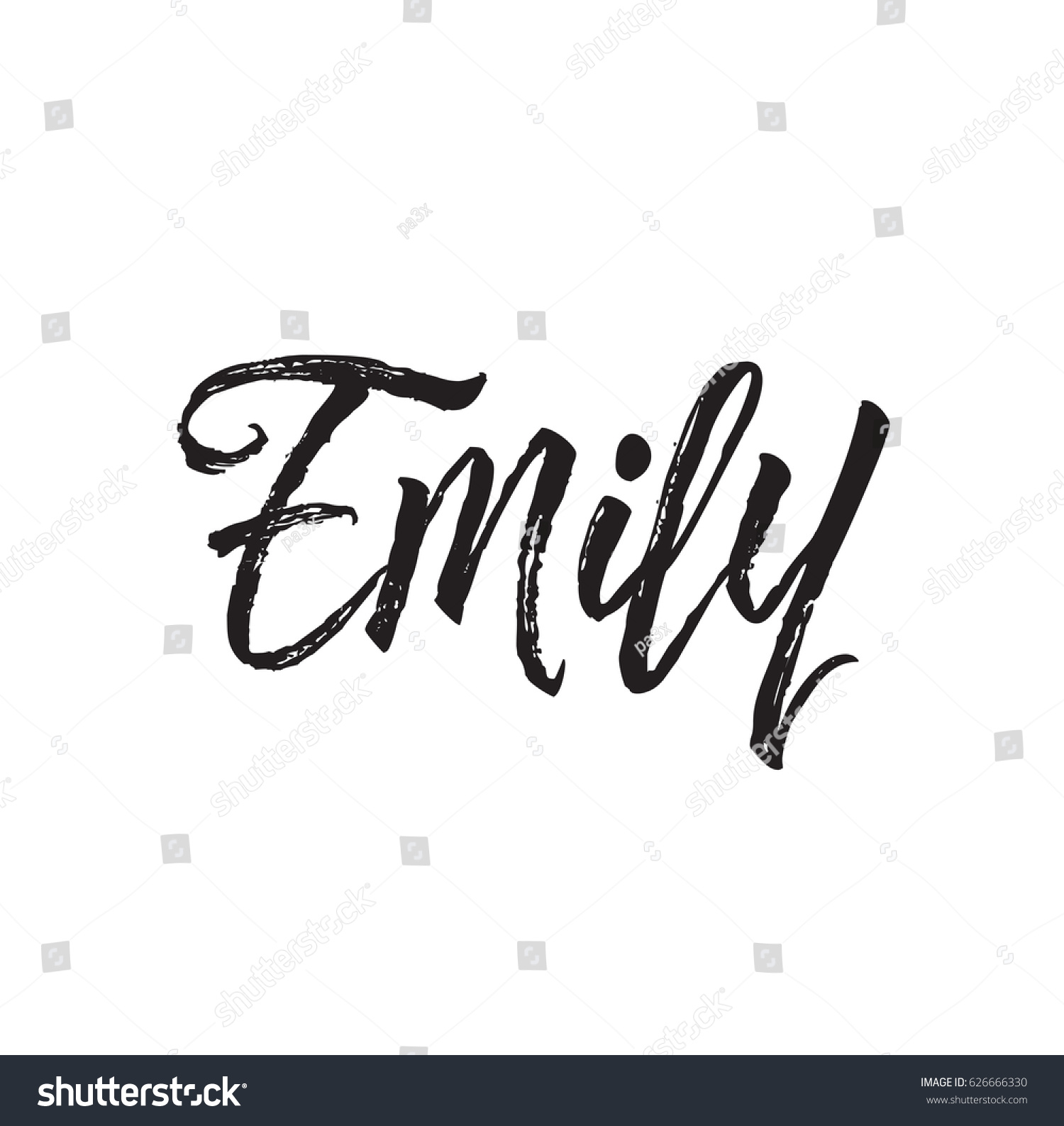 Emily Text Design Vector Calligraphy Typography Stock