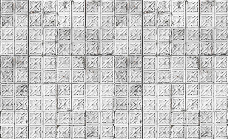 American Tin Tiles Wallpaper White